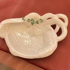 SOLD Belleek Ireland “Lady Playing Harp” Dish